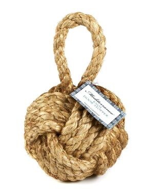 TWO’S COMPANY NWT Marseille Knot Door Stopper -jute